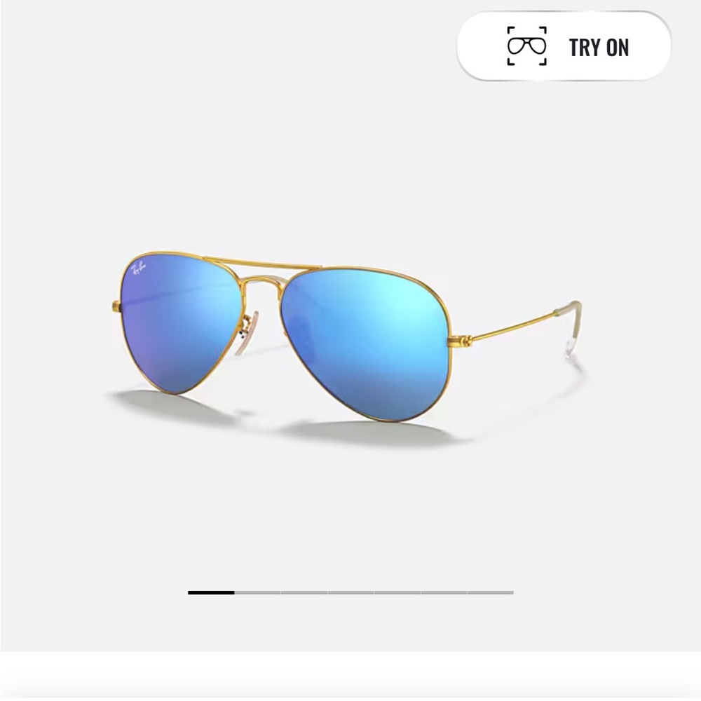 Ray-Ban Aviator Polarized Sunglasses Gold Frame Blue Lenses
